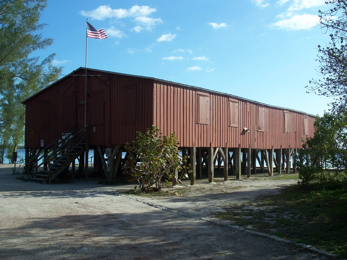 Complete raised wooden exterior of Historic Smallwood Store in Chokoloskee