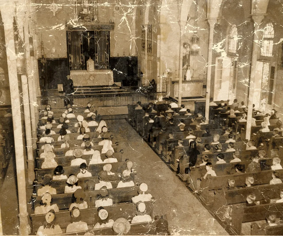 Historic interior of the Basilica of St. Mary Star of the Sea, Key West