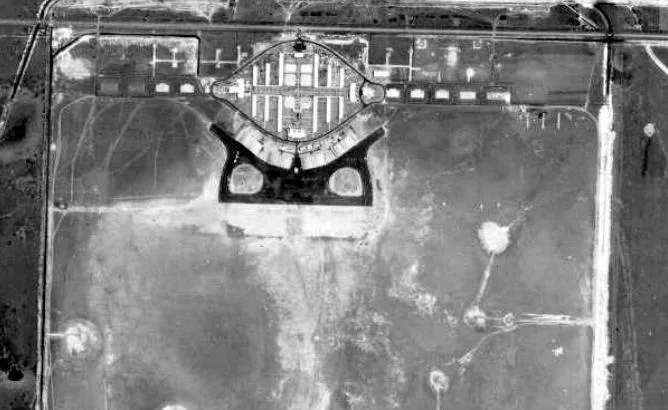 Aerial view of Dorr Field in 1942