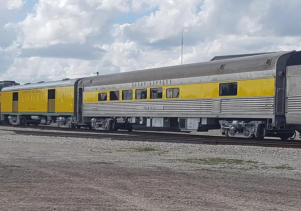 Sugar Express heritage passenger cars Miami Locks and Palmdale