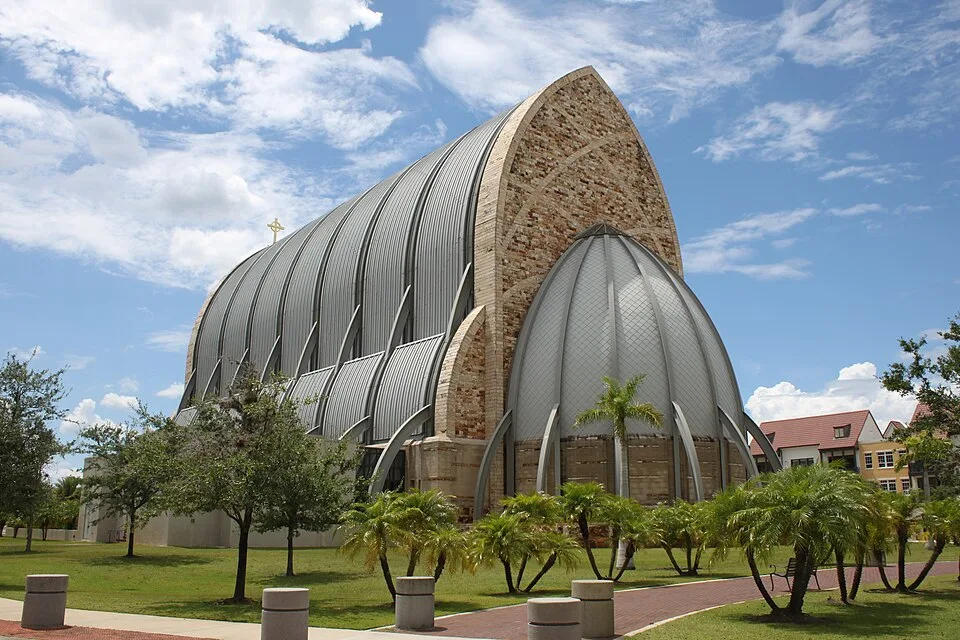 Exterior of Ave Maria Oratory in Ave Maria, Florida