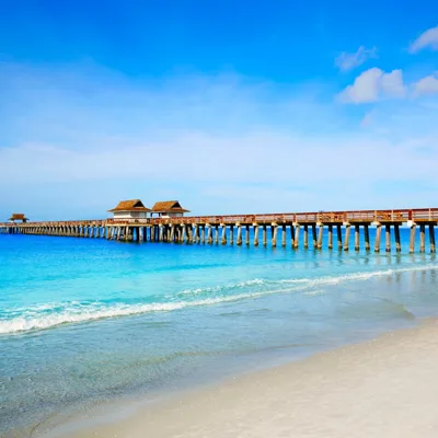 Naples pier over turquoise Gulf waters, Florida